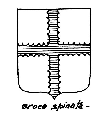 Imagen del término heráldico: Croce spinata